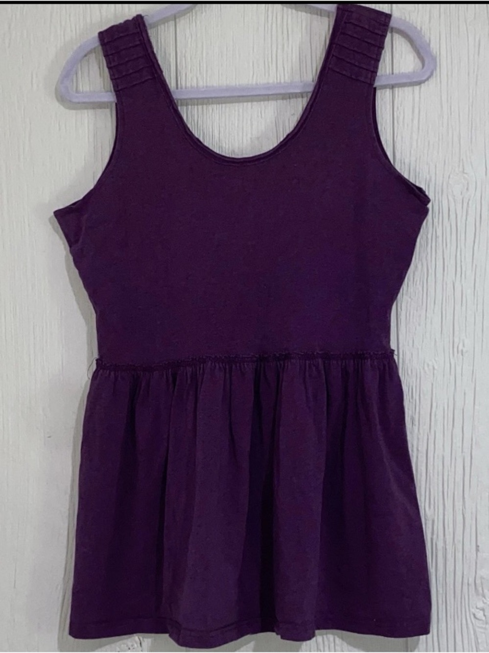 Matilda Jane Womens Purple Tank Top L Peplum Boho Cottagecore Minimalist Summer